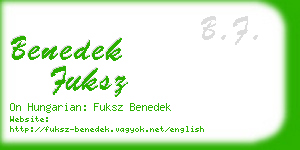 benedek fuksz business card